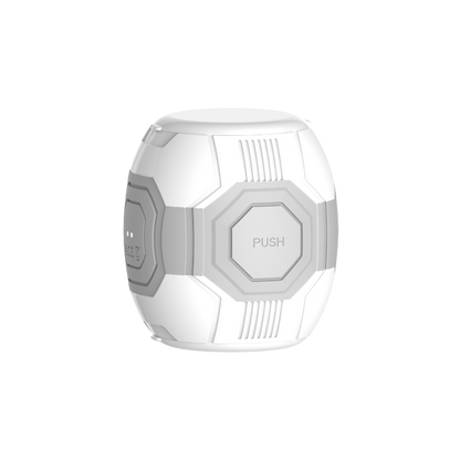 White and gray cube with rounded corners male masturbator button on a white background